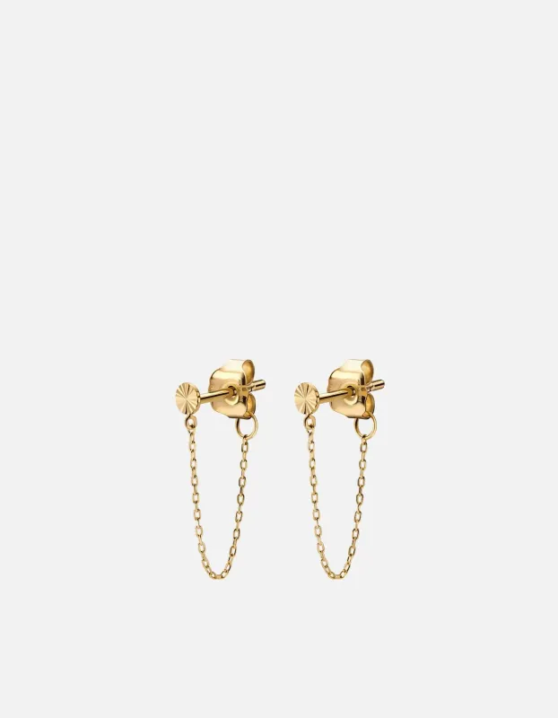 Soleil Chain Earrings, 14k Gold sold by Miansai
