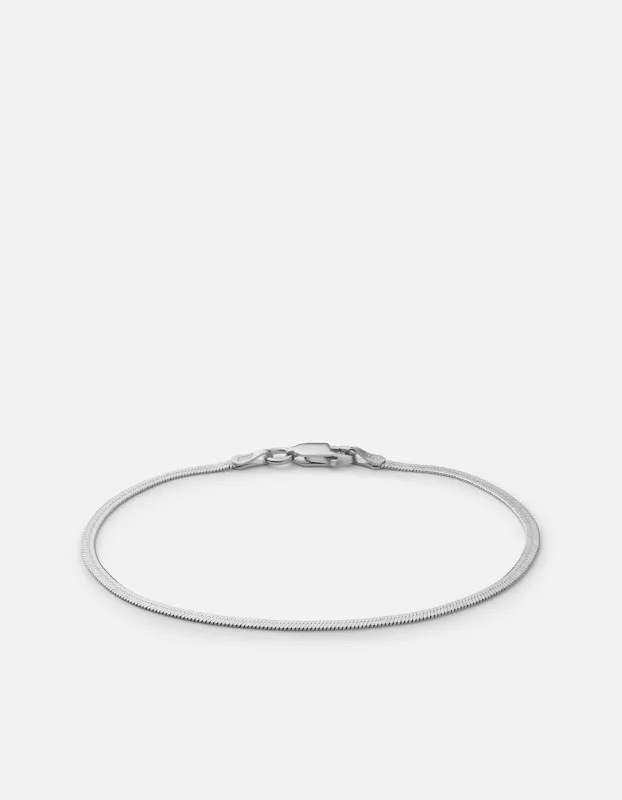1.7mm Herringbone Bracelet, Sterling Silver sold by Miansai