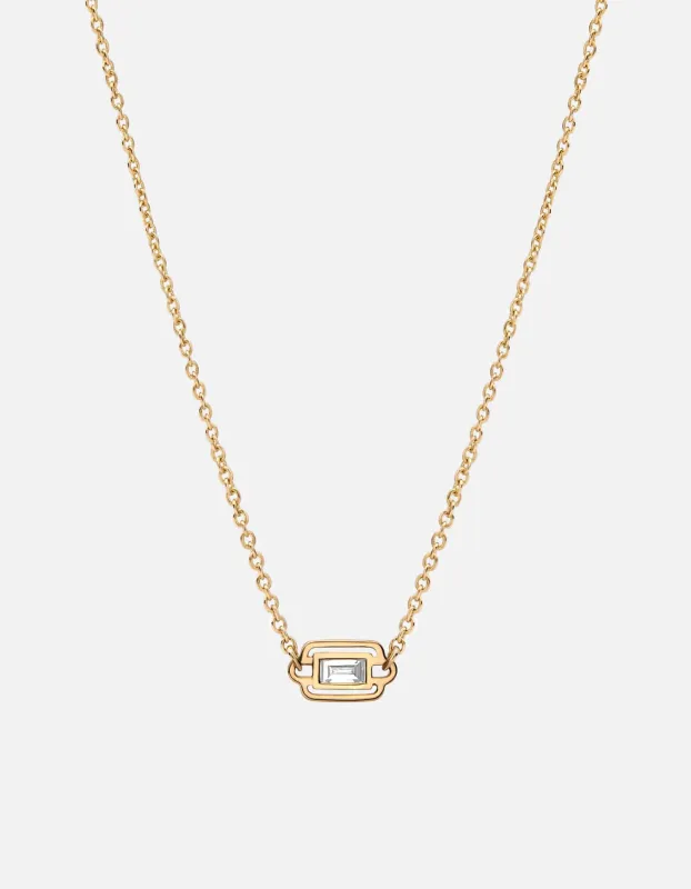 Luna Necklace, 14k Gold Baguette Pavé sold by Miansai