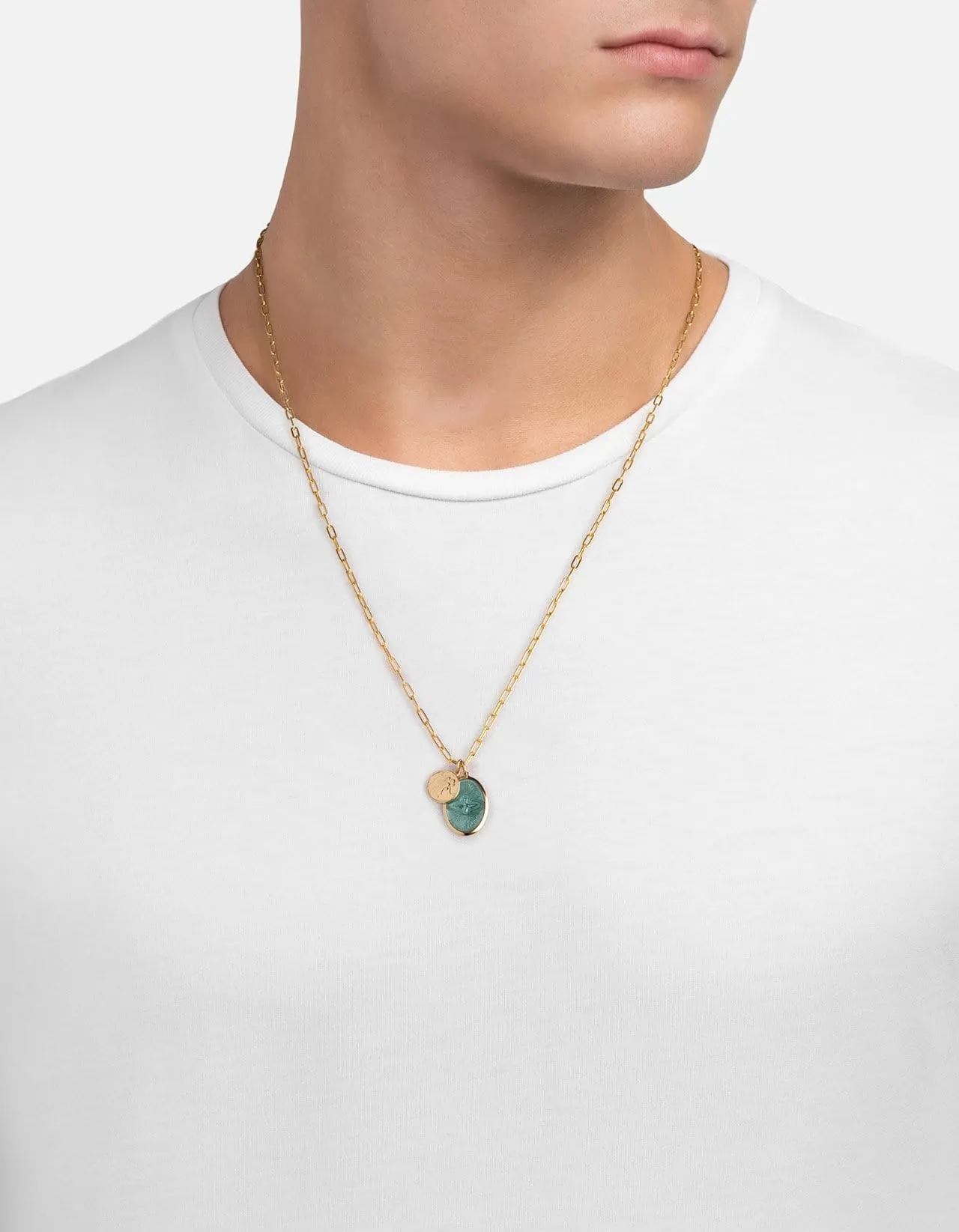 Mini Dove Cable Chain Necklace, Gold Vermeil/Teal sold by Miansai product image thumbnail 3