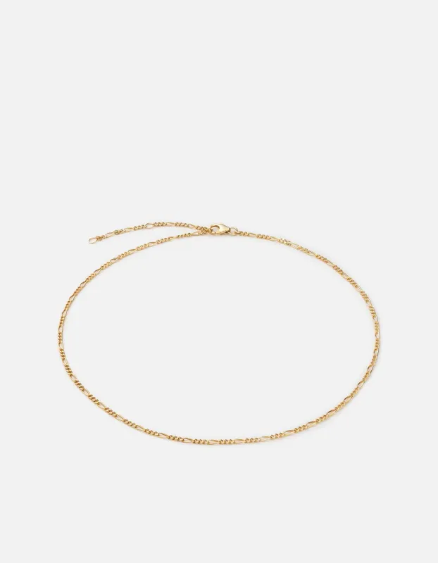 3mm Figaro Chain Choker, Gold Vermeil sold by Miansai