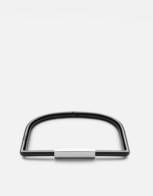 Bare Cuff, Jet Black w/Silver Tone Hex Nut, Polished sold by Miansai