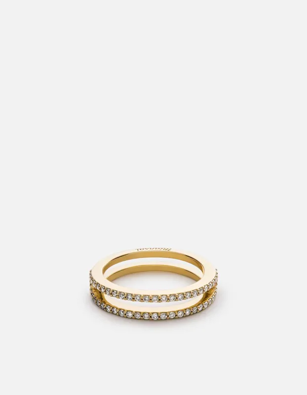 Split Layer Ring, 14k Gold Pavé sold by Miansai