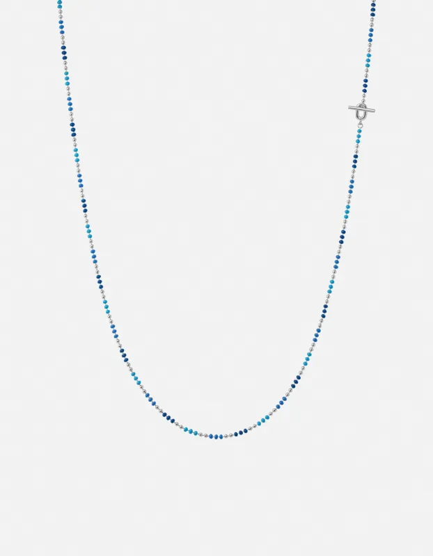 Orb 1.5mm Chain Necklace, Sterling Silver/Blue made by Miansai