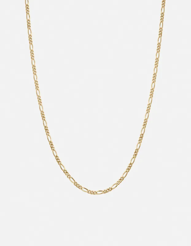 3mm Figaro Chain Necklace, Gold Vermeil sold by Miansai