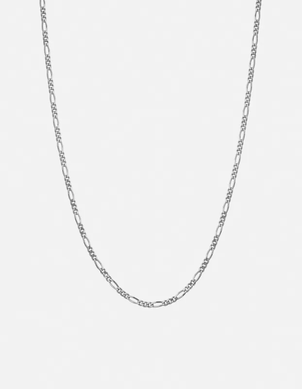 3mm Figaro Chain Necklace, Sterling Silver sold by Miansai