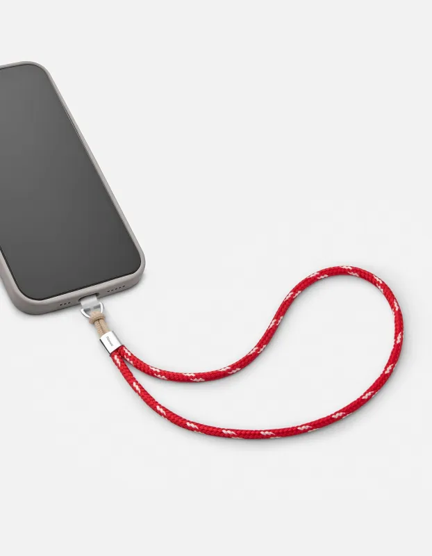 Rope Phone Strap, Sterling Silver/Red sold by Miansai
