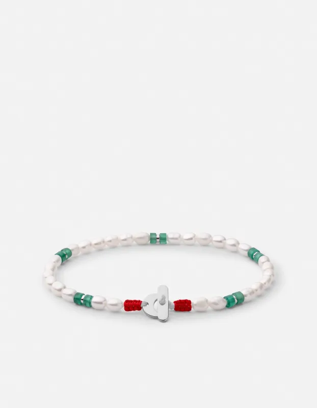 Cash Agate Pearl Bracelet, Sterling Silver sold by Miansai