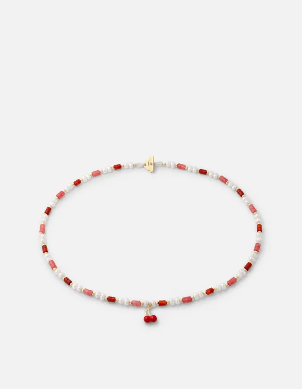 Cherry Enamel Beaded Choker, Gold Vermeil sold by Miansai