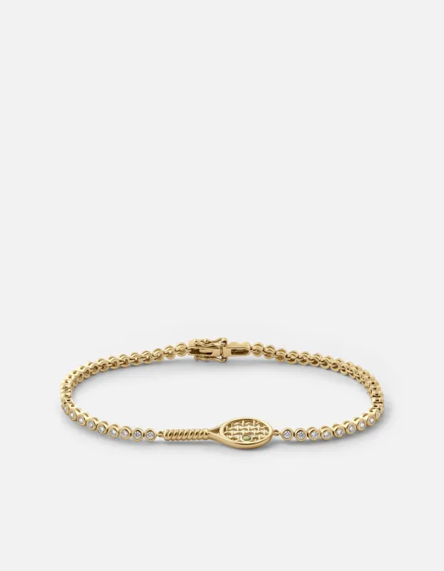 Doubles Tennis Bracelet, Gold Vermeil/Topaz & Olivine sold by Miansai