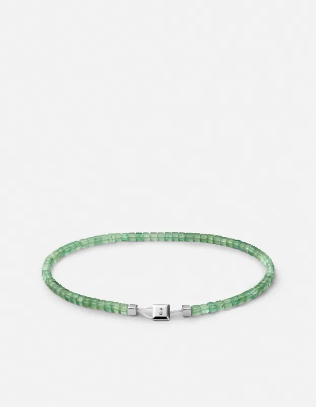 Coda Aventurine Bracelet, Sterling Silver sold by Miansai