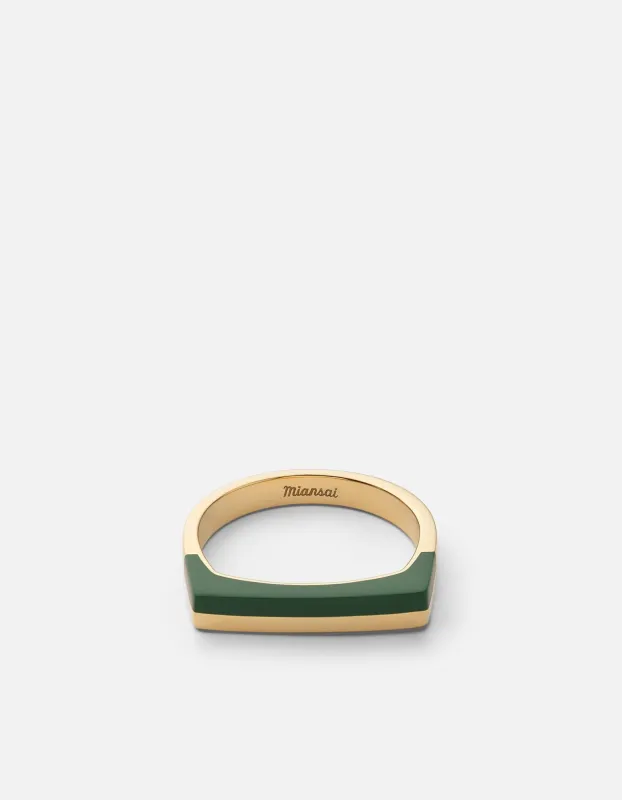 Silas Ring, Gold Vermeil/Green sold by Miansai