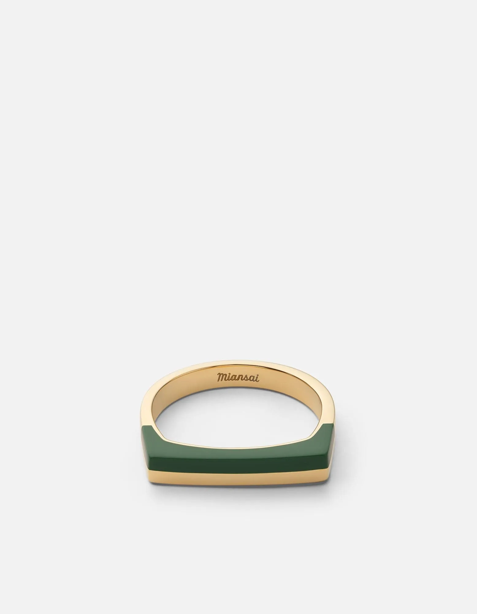 Silas Ring, Gold Vermeil/Green sold by Miansai