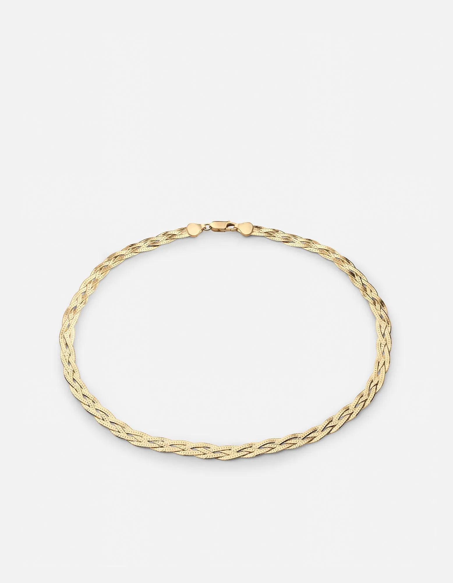 Slim Braided Herringbone Choker, Gold Vermeil sold by Miansai