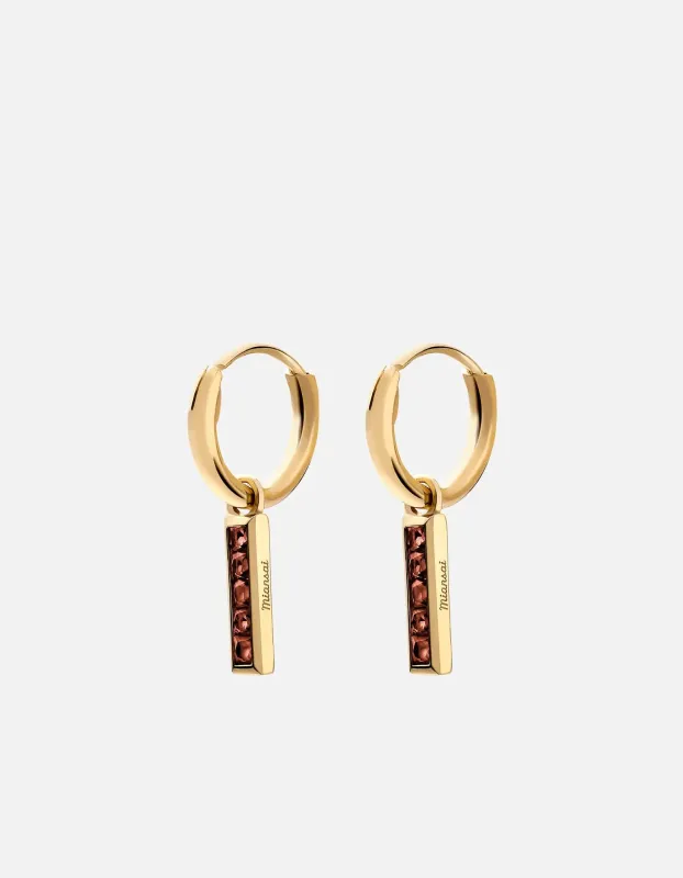 Totem Garnet Huggie Earrings, Gold Vermeil made by Miansai
