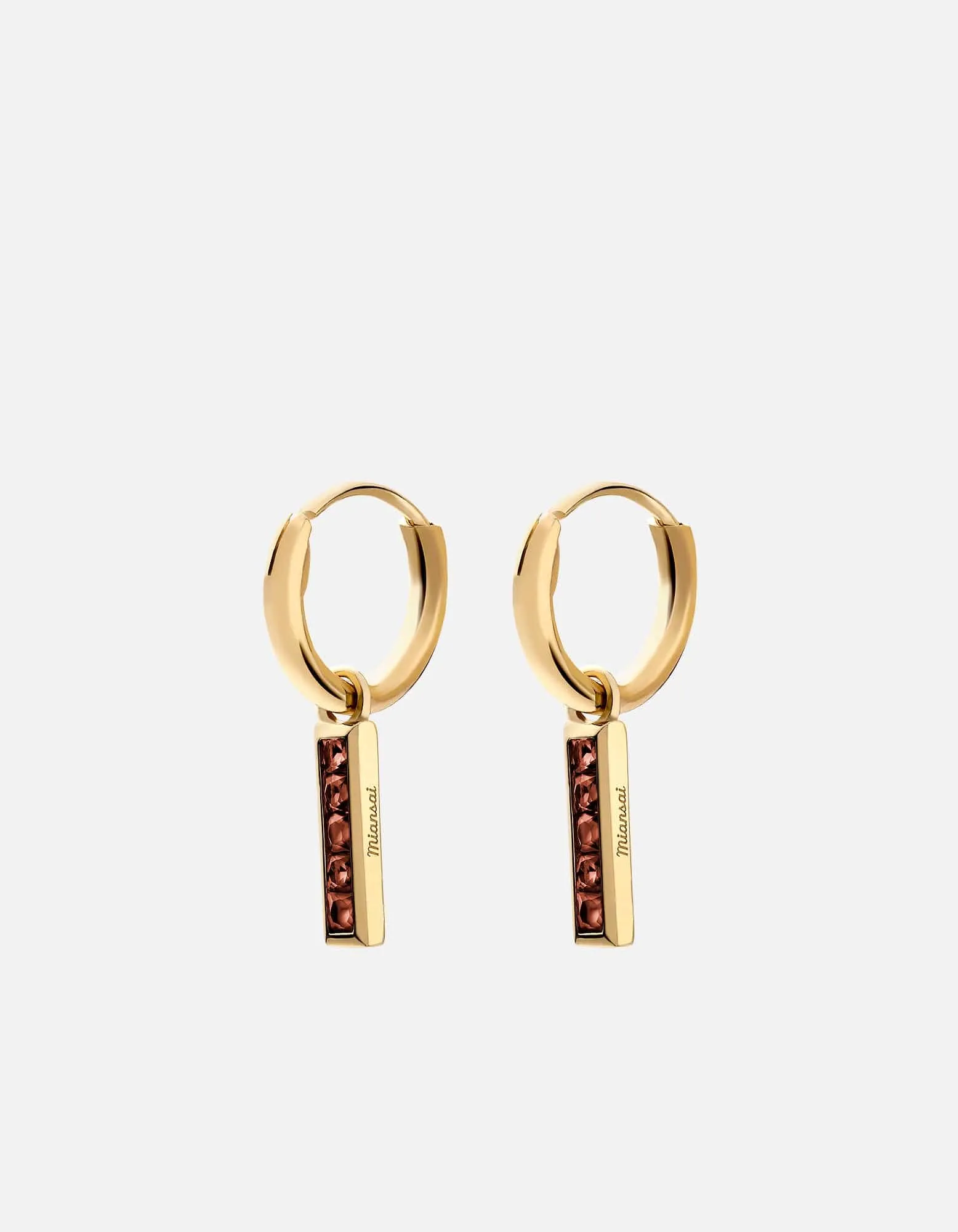 Totem Garnet Huggie Earrings, Gold Vermeil sold by Miansai