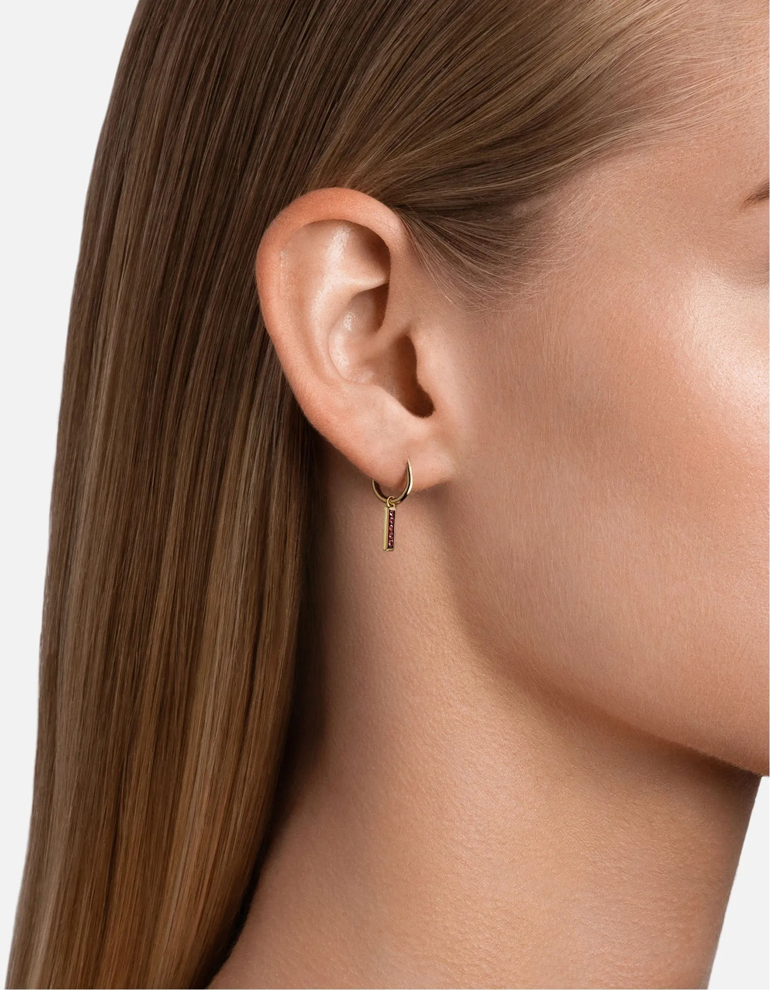 Totem Garnet Huggie Earrings, Gold Vermeil sold by Miansai product image thumbnail 2
