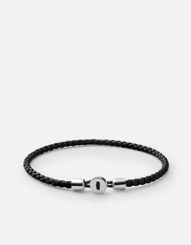 Nexus Leather Bracelet, Sterling Silver / Natural sold by Miansai
