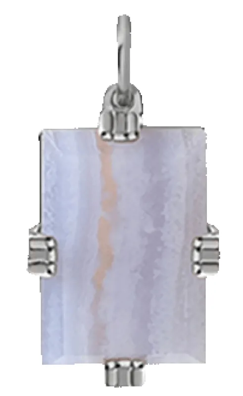Lennox Pendant w/ White Agate Stone, Sterling Silver sold by Miansai
