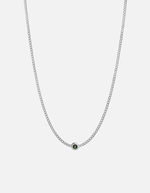 Opus Chalcedony Type Chain Necklace, Sterling Silver/Green sold by Miansai