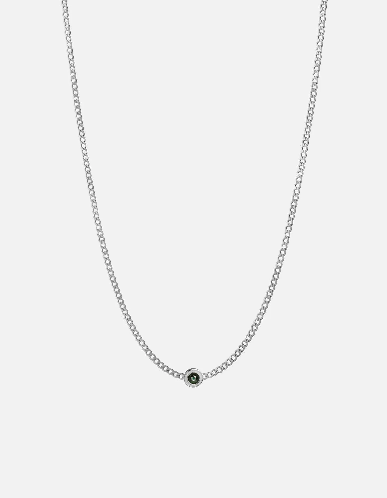 Opus Chalcedony Type Chain Necklace, Sterling Silver/Green sold by Miansai