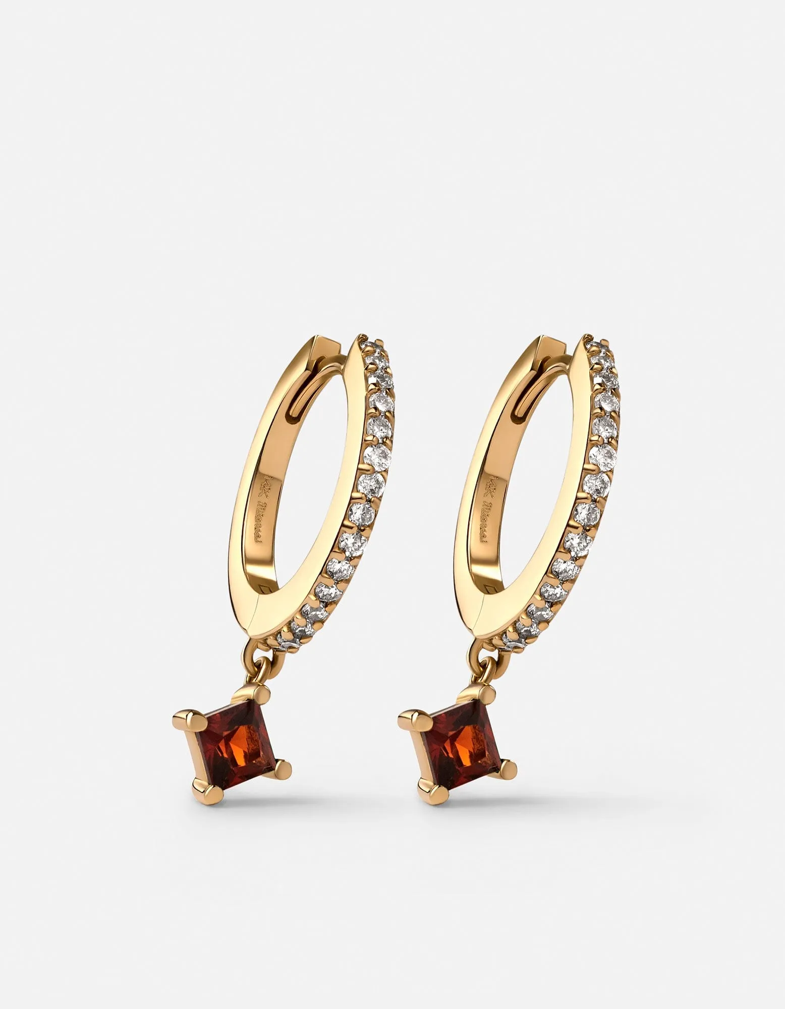 Uma Garnet Earrings, 14k Gold Pavé sold by Miansai product image thumbnail 2