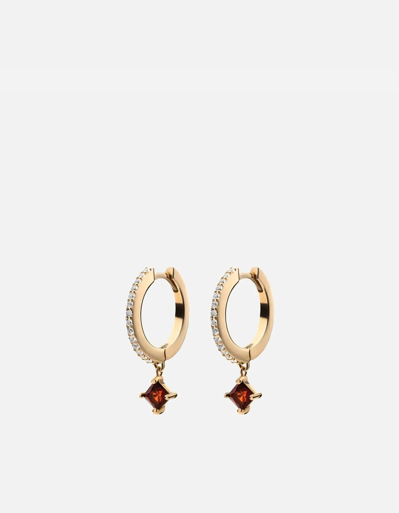 Uma Garnet Earrings, 14k Gold Pavé sold by Miansai