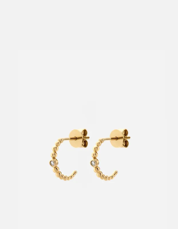 Ida Huggie Earrings, 14k Gold Pavé sold by Miansai