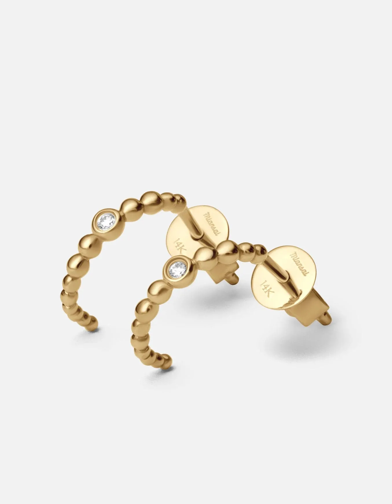 Ida Huggie Earrings, 14k Gold Pavé sold by Miansai product image thumbnail 2