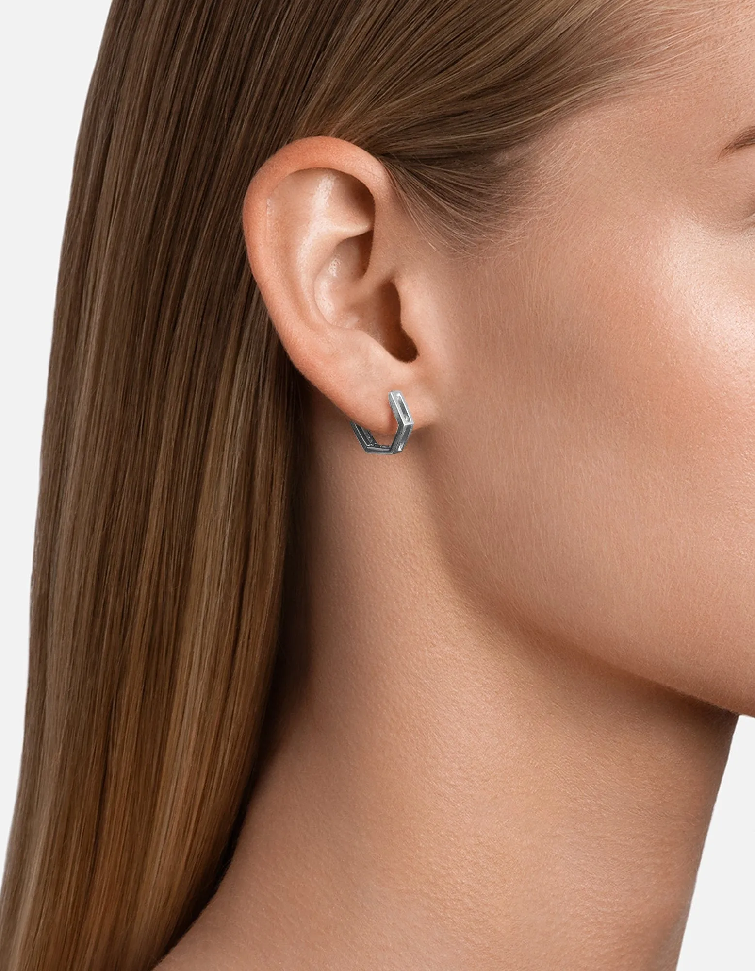 Hexa Huggie Earrings, Sterling Silver sold by Miansai product image thumbnail 2