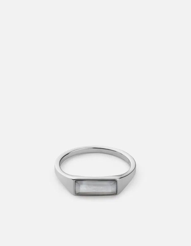 Thin Lennox Chalcedony Ring, Sterling Silver sold by Miansai