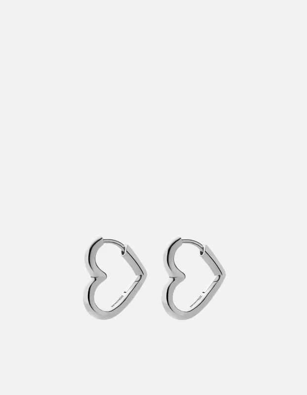 Hart Huggie Earrings, Sterling Silver sold by Miansai
