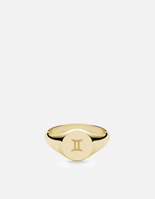 Gemini Astro Signet Ring, 14k Gold sold by Miansai