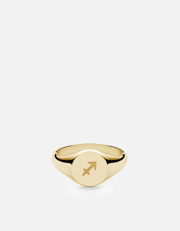 Sagittarius Astro Signet Ring, 14k Gold sold by Miansai