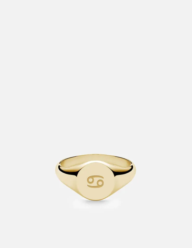 Cancer Astro Signet Ring, 14k Gold sold by Miansai