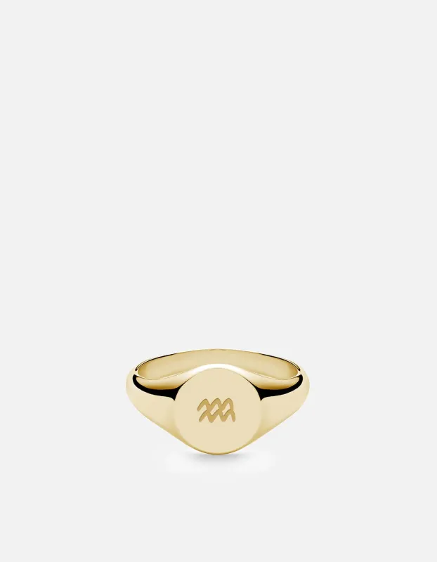Aquarius Astro Signet Ring, 14k Gold sold by Miansai