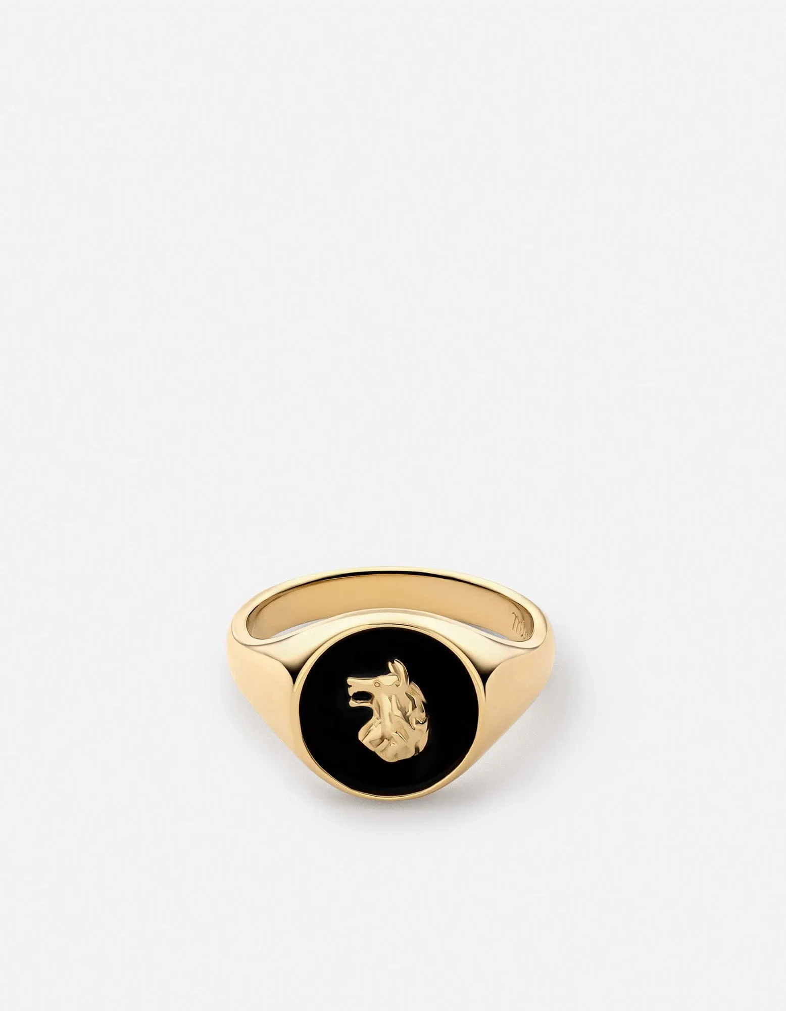 Wolf Ring, Gold Vermeil/Black sold by Miansai