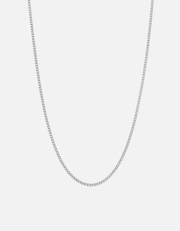 2mm Cuban Chain Necklace, Polished Silver sold by Miansai