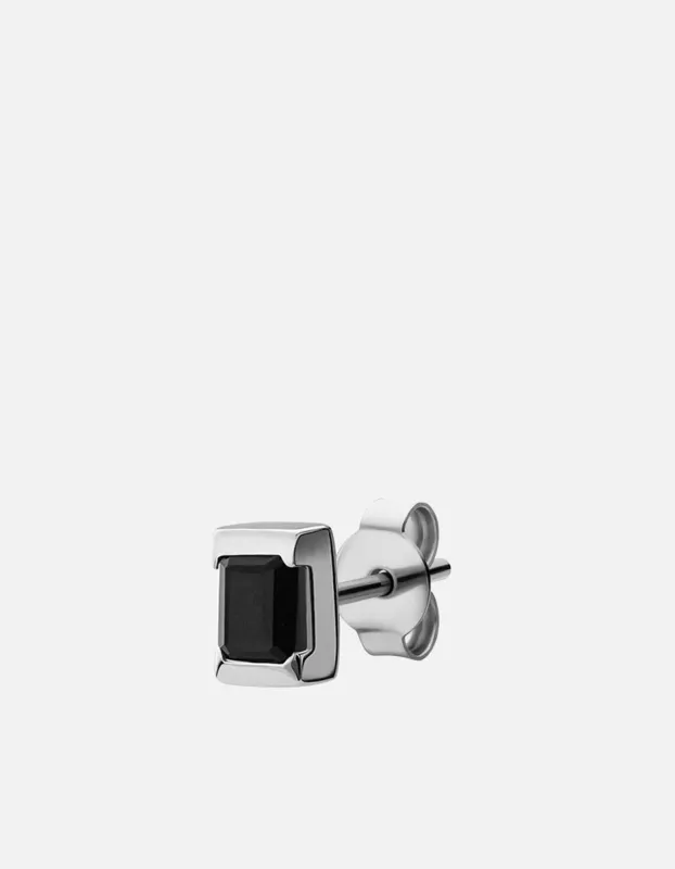 Valor Onyx Stud Earring, Sterling Silver sold by Miansai
