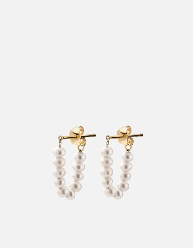 Shay Pearl Hoop Earrings, 14k Gold sold by Miansai