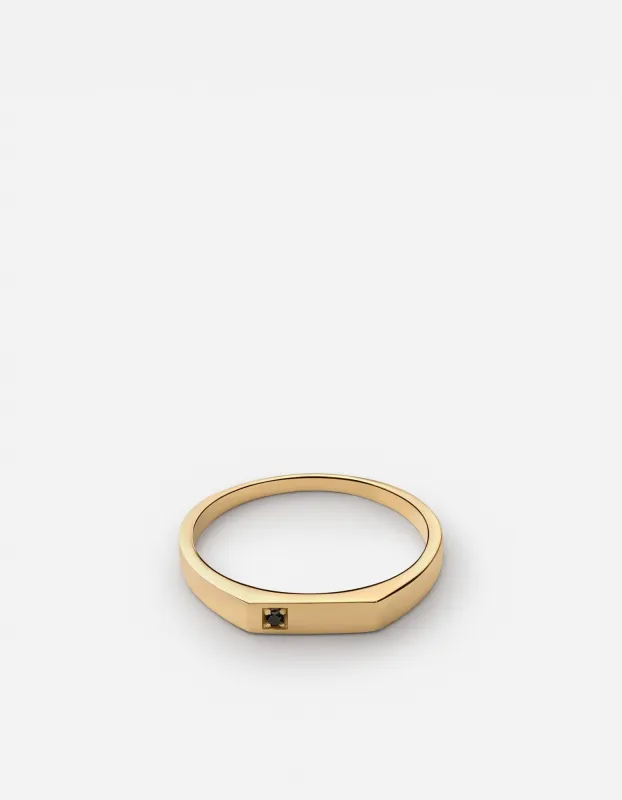 Thin Geo Black Diamond Ring, Gold Vermeil sold by Miansai