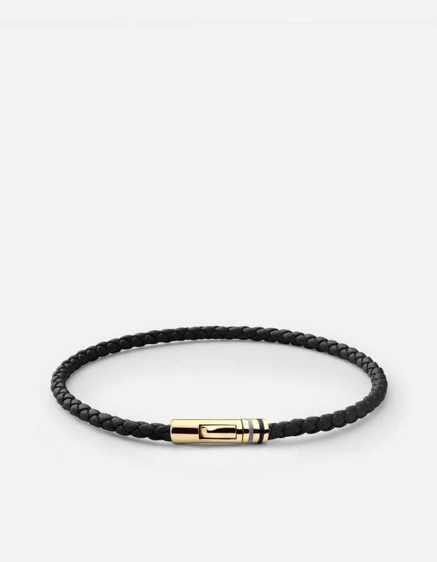Juno Leather Bracelet, Gold Vermeil sold by Miansai