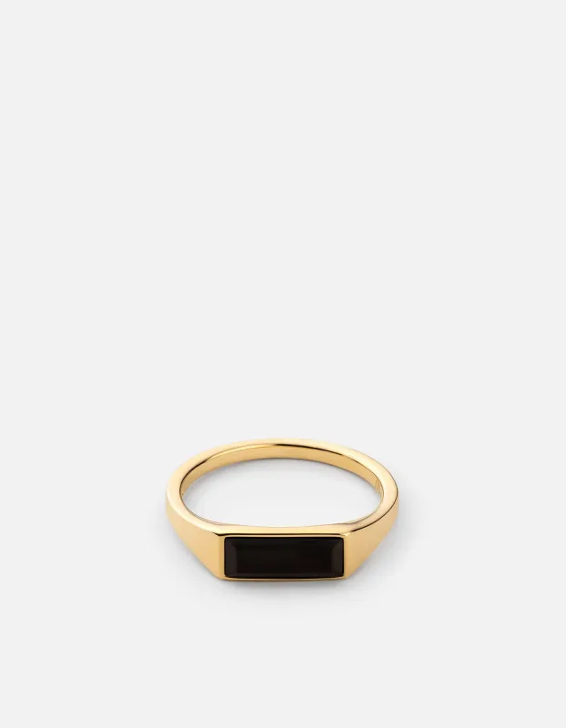 Thin Lennox Onyx Ring, Gold Vermeil sold by Miansai