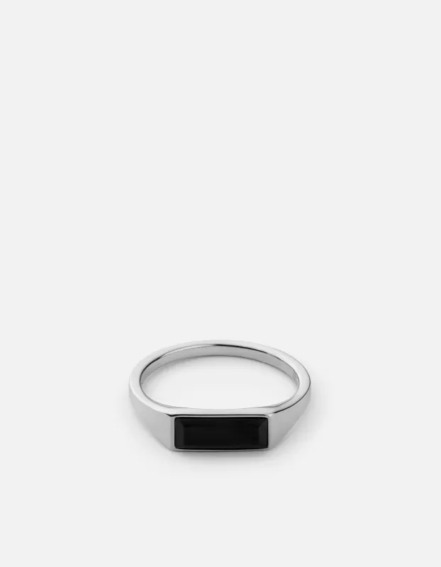 Thin Lennox Onyx Ring, Sterling Silver sold by Miansai