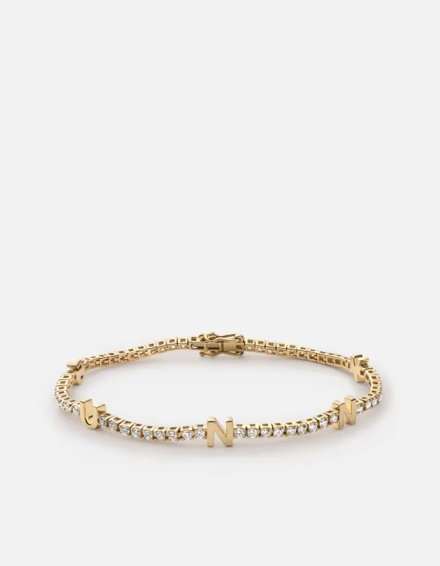 Signature Tennis Bracelet, 14k Gold Pavé sold by Miansai