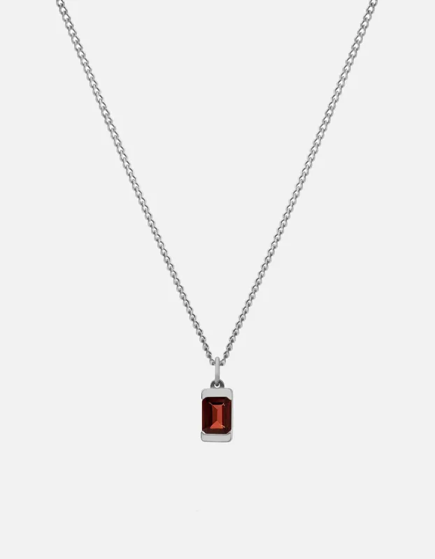 Valor Garnet Necklace, Sterling Silver sold by Miansai