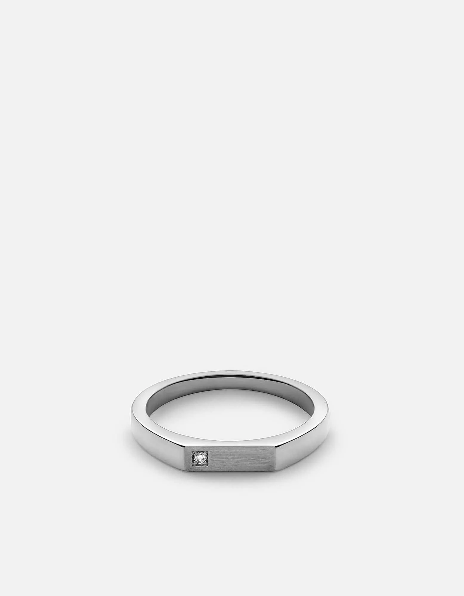 Thin Geo Diamond Ring, Sterling Silver sold by Miansai