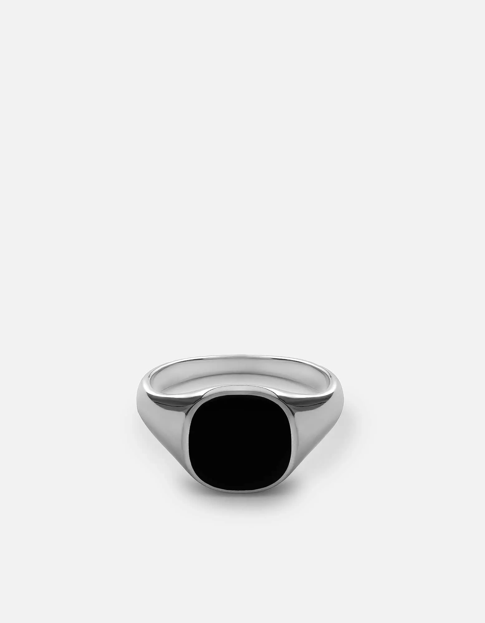 Olympus Signet Ring, Sterling Silver/Black sold by Miansai