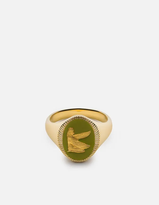 Ma'at Ring, Gold Vermeil/Sage made by Miansai