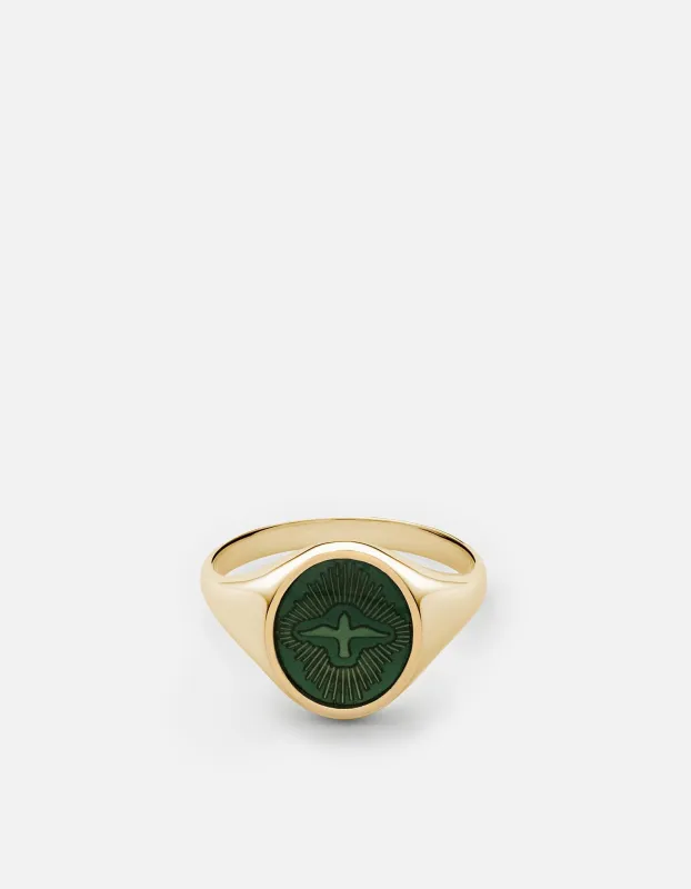 Dove Ring, Gold Vermeil/Emerald sold by Miansai